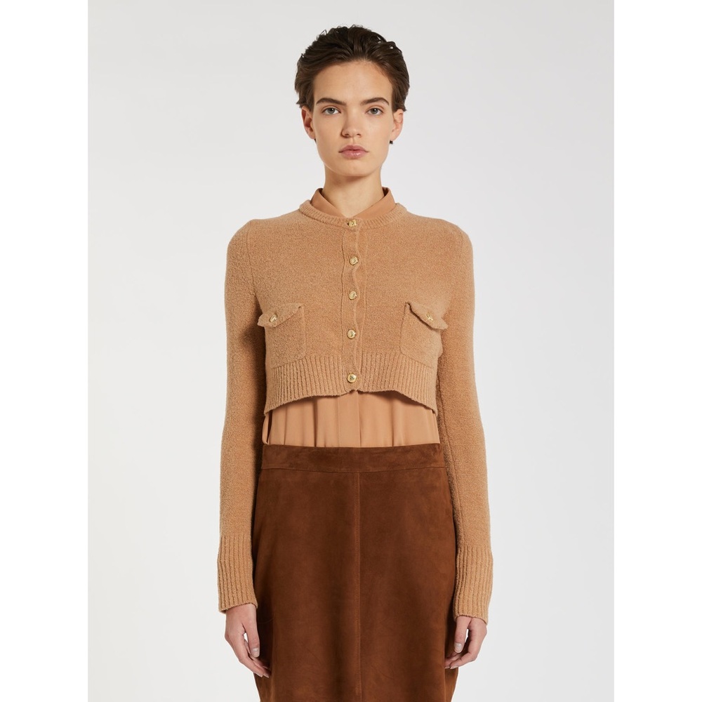 MARELLA Elegant Black Crop Top with Gold Accents - Picture 4 of 4